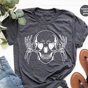 Funny Skulls Shirt, Skeleton Shirt, Goth Shirt, Halloween Shirt, Skull T-Shirt, Humorous Skeleton Shirt, Goth Clothing, Goth Skull Shirts