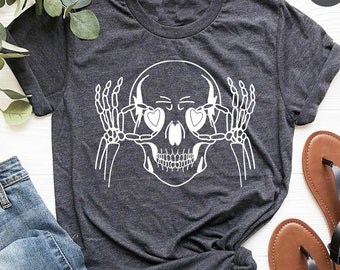 Funny Skulls Shirt, Skeleton Shirt, Goth Shirt, Halloween Shirt, Skull T-Shirt, Humorous Skeleton Shirt, Goth Clothing, Goth Skull Shirts