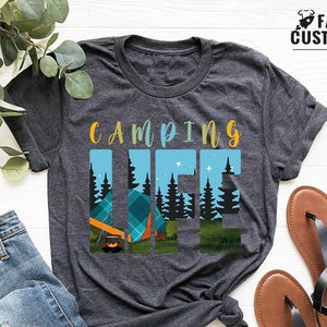 Camping T-shirt, Nature Lover Tee, Camper Gift, Camping Crew Shirt, Adventure Shirt, Summer Shirts, Funny Camp Tee, Summer Camp Vacation Tee