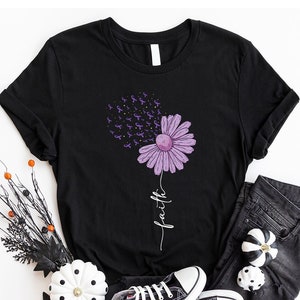 Alzheimer Fighter T-Shirt, Floral Alzheimers Shirt, Alzheimers Gifts, Alzheimer Disease Awareness Sweatshirt, Alzheimer Support Shirt