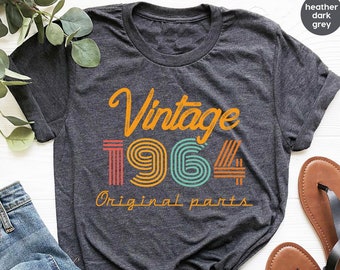 62nd Birthday Shirt, Vintage T Shirt, Vintage 1964 Shirt, 62nd Birthday Gift for Women, 62nd Birthday Shirt Men, Retro Shirt, Vintage Shirts