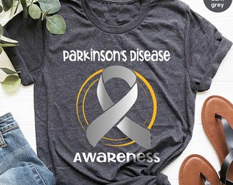 Camiseta de concientización sobre la enfermedad de Parkinson, camiseta de apoyo a la enfermedad de Parkinson, camiseta de luchador contra la enfermedad de Parkinson, regalo de guerrero contra la enfermedad de Parkinson, regalo para ella