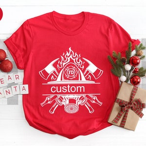 Custom Firefighter Shirt, Personalized Gifts, Customized Fireman Outfits, Firefighter Gifts, US Graphic Tees, Birthday Gifts for Him