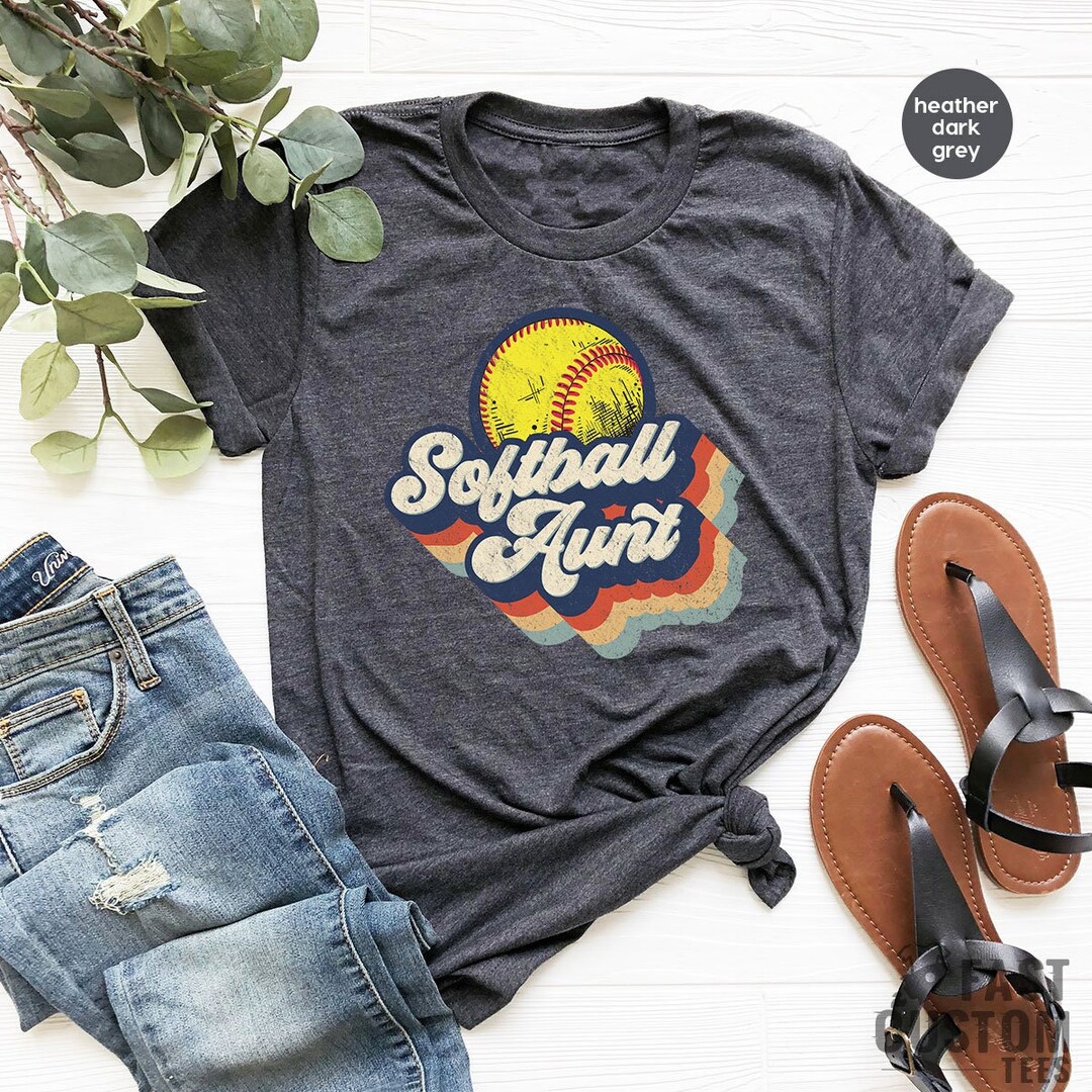 Softball Aunt Tshirt, Retro Softball Aunt Shirt, Softball Shirt