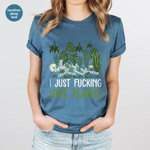Funny Plant Shirt, Skeleton Plant T-Shirt, Gardening Gifts, Gardener Clothing, Plants Graphic Tees for Women, Plant Gifts, Gifts for Her image 3