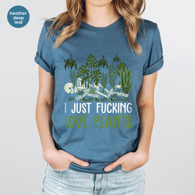 Funny Plant Shirt, Skeleton Plant T-Shirt, Gardening Gifts, Gardener Clothing, Plants Graphic Tees for Women, Plant Gifts, Gifts for Her image 3