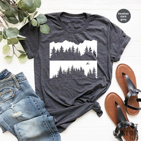 Pine Tree T-shirt Camping Shirt Hiking Shirt Adventure - Etsy