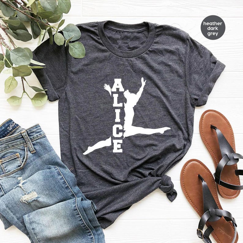 Customized Gymnastics Shirts, Cool Personalized Graphic Tees, Trendy Birthday Gift, Gymnastic TShirt, Gymnastics Mom Outfit, Sports Clothing afbeelding 3
