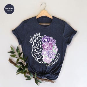 Epilepsy Awareness Crewneck Sweatshirt, Neurodiversity T-Shirt, Epilepsy Gift, Motivational Tee, Epilepsy Mom Shirt, Purple Ribbon Tee image 1