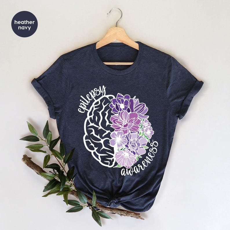 Epilepsy Awareness Crewneck Sweatshirt, Neurodiversity T-Shirt, Epilepsy Gift, Motivational Tee, Epilepsy Mom Shirt, Purple Ribbon Tee image 1