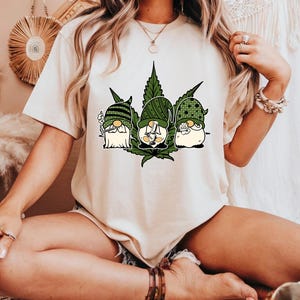 Funny 4/20 Cannabis Gnomes Shirt - Weed Leaf Smokers Tee, Marijuana Lover Gift, Stoner Apparel