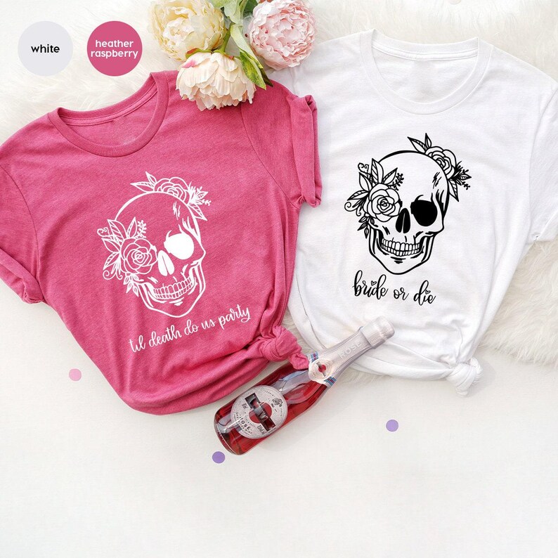 Bride Or Die Shirt, Bachelorette Tshirt, Bridesmaid T-Shirt, Bridal Party Gifts, Bachelorette Party Shirts, Til Death Do Us Party Shirt imagem 3