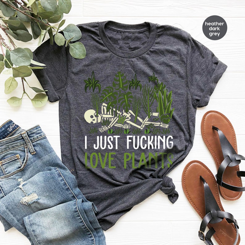 Funny Plant Shirt, Skeleton Plant T-Shirt, Gardening Gifts, Gardener Clothing, Plants Graphic Tees for Women, Plant Gifts, Gifts for Her image 4