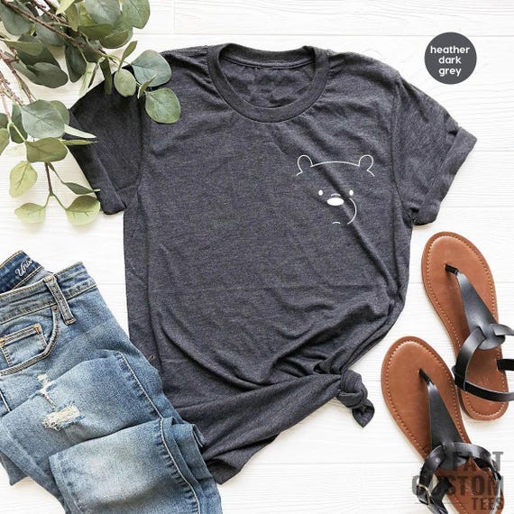 Bear TShirt, Funny Bear Tee, Cute Bear Shirt, Bear Pocket TShirt, Little Bear Shirt, Animal Pocket Shirt, Bear Graphic Tee