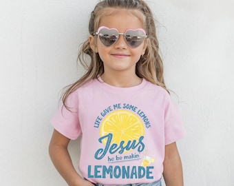 Cute Christian Lemon Kids Shirt, Jesus Quote Tee for Toddlers, Faith Based Summer Outfit, Religious Graphic Shirt Boys Girls