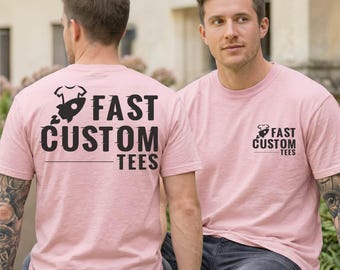 Comfort Colors® Custom Front Back Shirt, Personalized Logo Team Shirt, Custom Matching Businees Tee, Double Sided Custom Unisex Shirt
