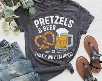 Pretzels and Beer Bold Statement Shirt, Funny Oktoberfest Tee, German Beer Festival T-Shirt, Bavarian Drinking Gift 000/nnl,g\cxdsee