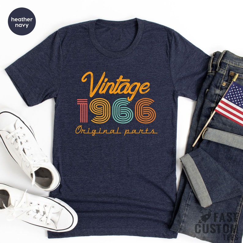 60-årsdagströja, vintage-T-shirt, vintage 1966-tröja, 60-årsdagspresent för kvinnor, 60-årsdagströja herr, retroskjorta, vintageskjortor bild 7