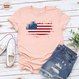 T-shirt rétro du 4 juillet, T-shirt drapeau américain, T-shirts graphiques carte des États-Unis, T-shirts patriotiques vintage, Cadeau pour grand-père, Tenue pour le Memorial Day, T-shirt pour vétéran image 5