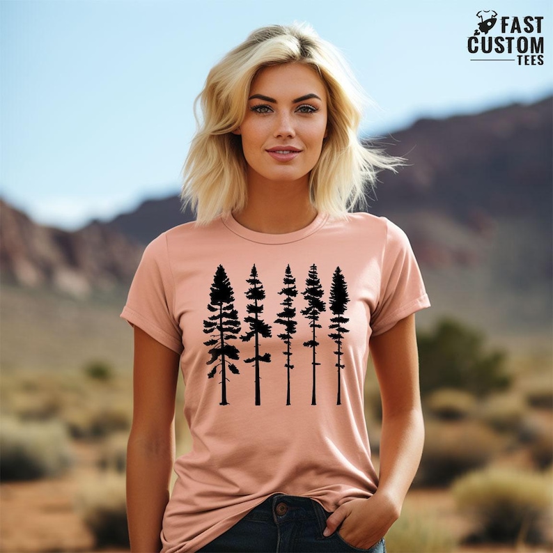 Pine Tree Shirt, Pine Tree T Shirt, Camping Shirt, Hiking Shirt, Adventure Shirts, Nature Lover Gift, Outdoors Shirt image 5