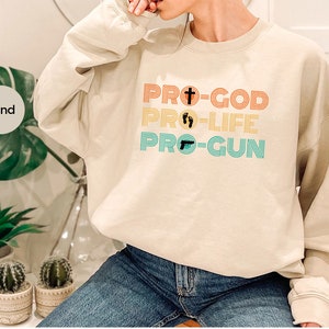 Vintage Pro Life Shirt, Christian Shirts, Retro Patriotic Tees, Conservative Crewneck Sweatshirt, Republican Gifts for Women, American Shirt image 6