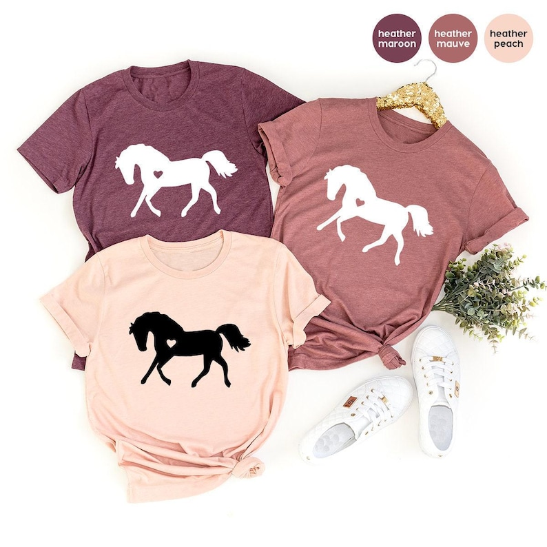 Horse Lover Shirt, Horse Lover T Shirt, Horse With Heart Tee, Horse T Shirts, Horse Lover Gift, Vet Shirt, Gift For Horse Lover, Horse Tee image 1