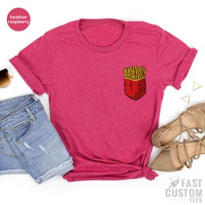 Potato Chips Shirt, French Fries Shirt, Funny Pocket Print Shirt, Food Lover T Shirt, Foodie TShirt, Fast Food T-Shirt image 6