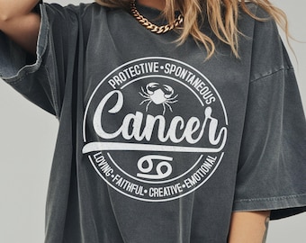 Comfort Colors® Cancer Zodiac Sweatshirt, Astrology Graphic Shirt, Protective Emotional Cancer Shirt, Horoscope Gift, Cancer Sun Rising Tee