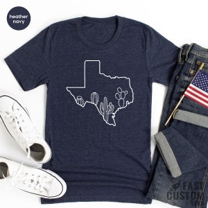 Texas Map Shirt, Texas Cactus Tshirt, Texas Home T Shirt, Home State ...