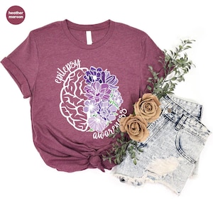 Epilepsy Awareness Crewneck Sweatshirt, Neurodiversity T-Shirt, Epilepsy Gift, Motivational Tee, Epilepsy Mom Shirt, Purple Ribbon Tee image 5