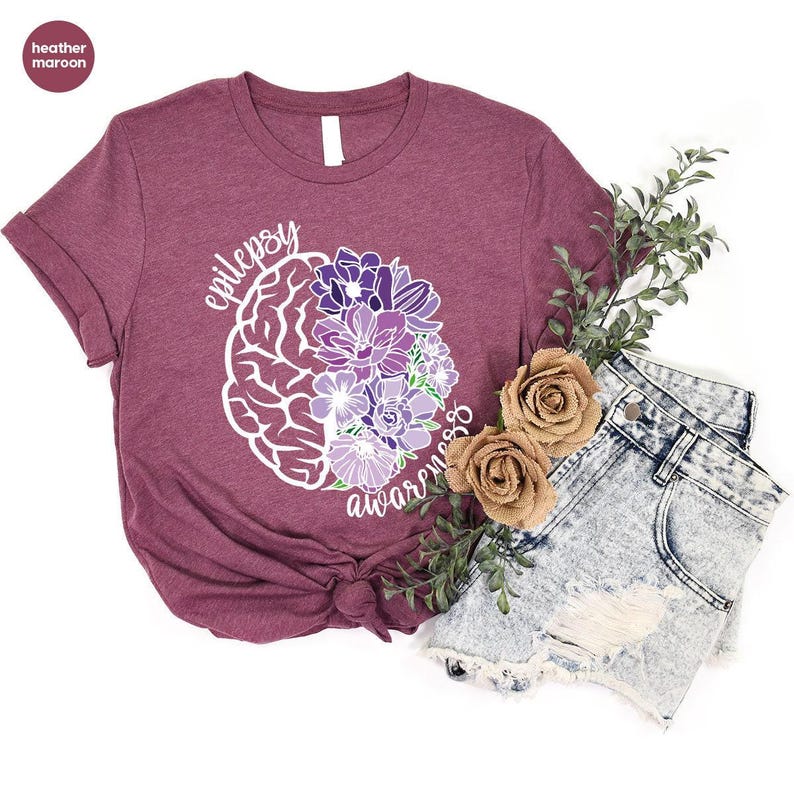 Epilepsy Awareness Crewneck Sweatshirt, Neurodiversity T-Shirt, Epilepsy Gift, Motivational Tee, Epilepsy Mom Shirt, Purple Ribbon Tee image 5