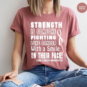 Lung Cancer Awareness T-Shirt, Cancer Warrior Shirt, Lung Cancer Survivor Shirt, Cancer Gifts, Cancer Ribbon Tee, Cancer Support Shirt image 2