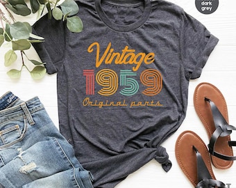 67-årsdagströja, vintage-T-shirt, vintage 1959-skjorta, 67-årsdagspresent för kvinnor, 67-årsdagströja herr, retroskjorta, vintageskjortor
