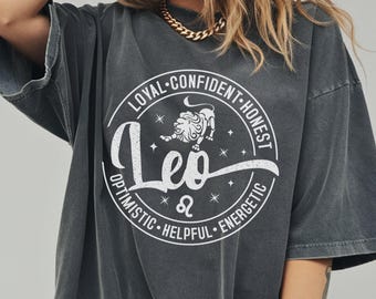 Comfort Colors® Leo Zodiac Shirt, Astrology Graphic Shirt, Horoscope Gift, Fire Sign Leo, Zodiac Lover Gift, Cute Zodiac Shirt