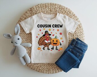 Cousin Crew Thanksgiving Youth Shirt, Kids Thanksgiving Tee, Turkey Pumpkin Family Shirt, Fall Cousin Matching Shirt, Autumn Family Gift