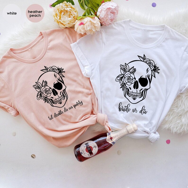 Bride Or Die Shirt, Bachelorette Tshirt, Bridesmaid T-Shirt, Bridal Party Gifts, Bachelorette Party Shirts, Til Death Do Us Party Shirt imagem 1