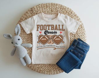 Football Cousin Kids Shirt, Game Day Youth Shirt, Here For The Touchdowns & Snacks Tee, Football Lover Gift, Sporty Family Top