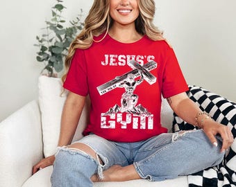 Jesus's Gym Shirt, Christian Fitness Tee, Faith and Workout T-Shirt, Funny Gym Shirt, Jesus T Shirt, Sport Shirt, Gift For Him