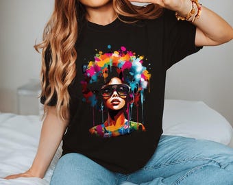 Black Women Watercolor Graphic Shirt, Juneteenth Shirt, Black Women T-shirt, Black History Shirt, African American Shirt, Activism Women Tee