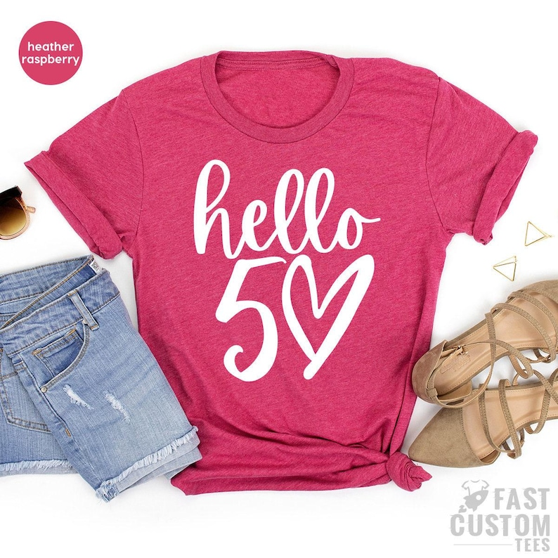 50th Birthday Shirt, Hello 50 TShirt, Fifty Years Old Gift, Hello Fifty Shirt, 50 Years Old Shirt, Birthday T Shirt, 50th Birthday Gift image 4
