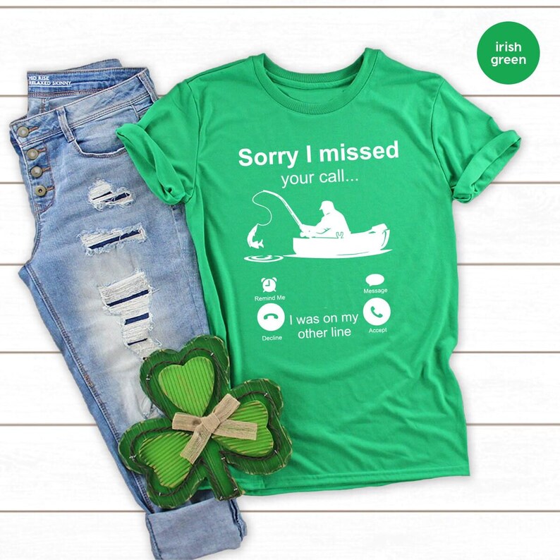 Camiseta de pesca, camiseta de pescador, camiseta "Lo siento, no pude contestar tu llamada, estaba en otra línea", camiseta para papá, regalo para esposo, camiseta para el Día del Padre imagen 6