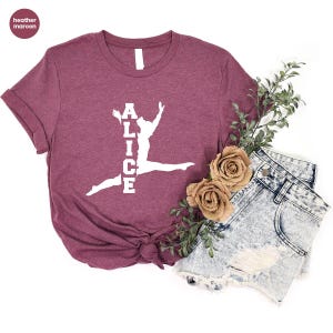 Customized Gymnastics Shirts, Cool Personalized Graphic Tees, Trendy Birthday Gift, Gymnastic TShirt, Gymnastics Mom Outfit, Sports Clothing afbeelding 6