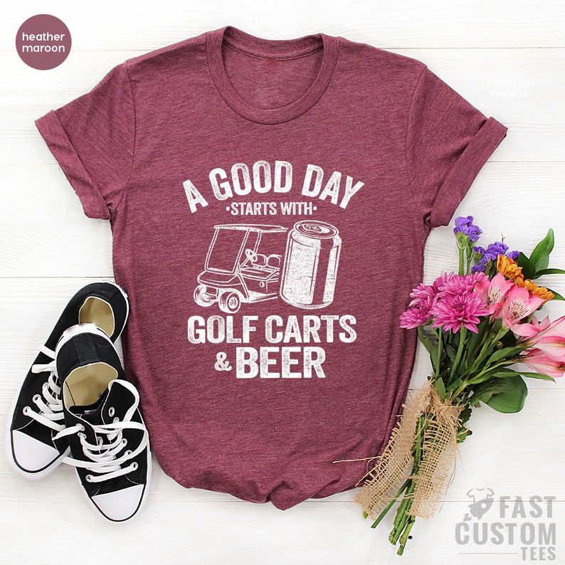 Funny Drinking Shirt, A Good Day Starts With Golf Carts And Beer, Shirts For Men, Beer Shirt, Golf Cart Shirt, Oktoberfest Shirt image 7