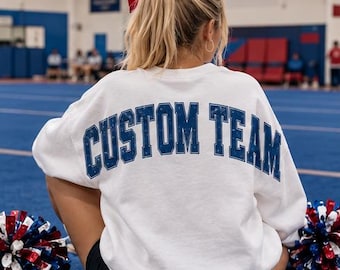 Custom Cheer Team Sweatshirt, Personalized Cheerleader Hoodie, Cheer Squad Shirt, Competition Day Gift Sports School Comfort Color Shirt