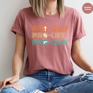 Vintage Pro Life Shirt, Christian Shirts, Retro Patriotic Tees, Conservative Crewneck Sweatshirt, Republican Gifts for Women, American Shirt image 3