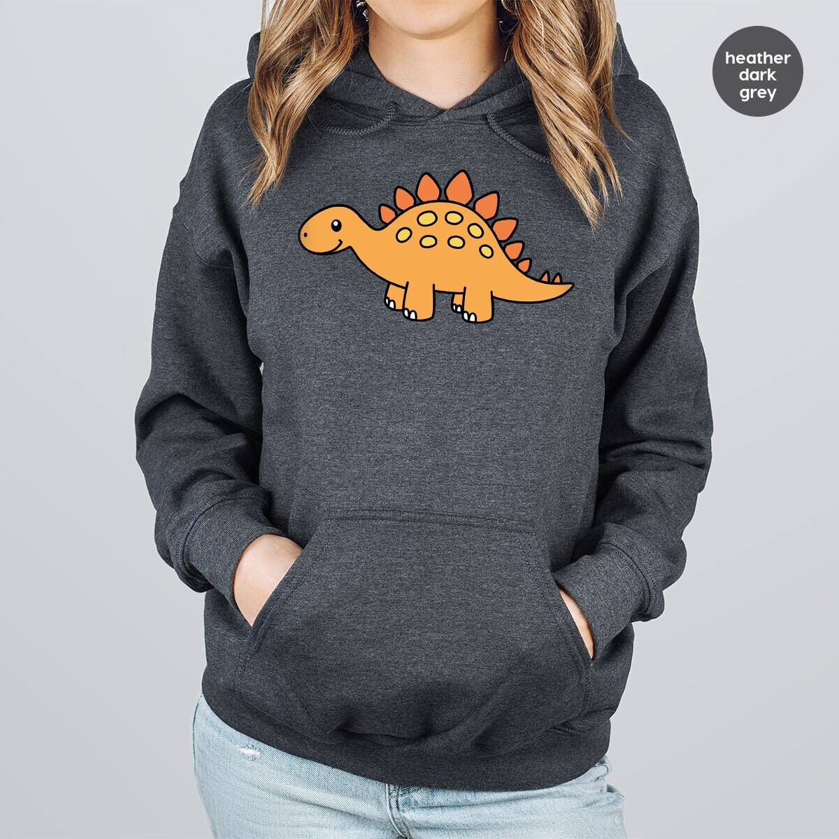 Discover Cute Dinosaur Long Sleeve Shirt, Dino Crewneck Shirt, Gift for Her, Dinosaur Gifts