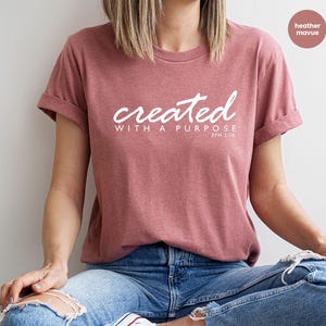 Faith T-Shirt, Christian Apparel, Jesus Crewneck Sweatshirt, Religious Shirt, Christian Gifts, Gifts for Mom, Inspirational Shirts for Women image 3