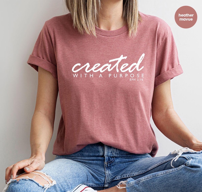 Faith T-Shirt, Christian Apparel, Jesus Crewneck Sweatshirt, Religious Shirt, Christian Gifts, Gifts for Mom, Inspirational Shirts for Women image 3