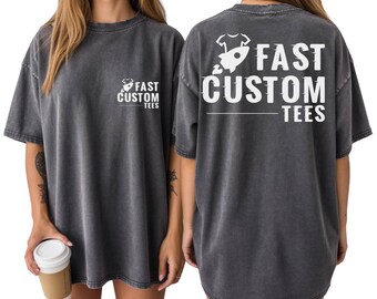 Comfort Colors® Custom Logo Double-Sided Shirt, Custom Business Logo Shirt, Personalized Company Apparel, Personalized Text Shirt