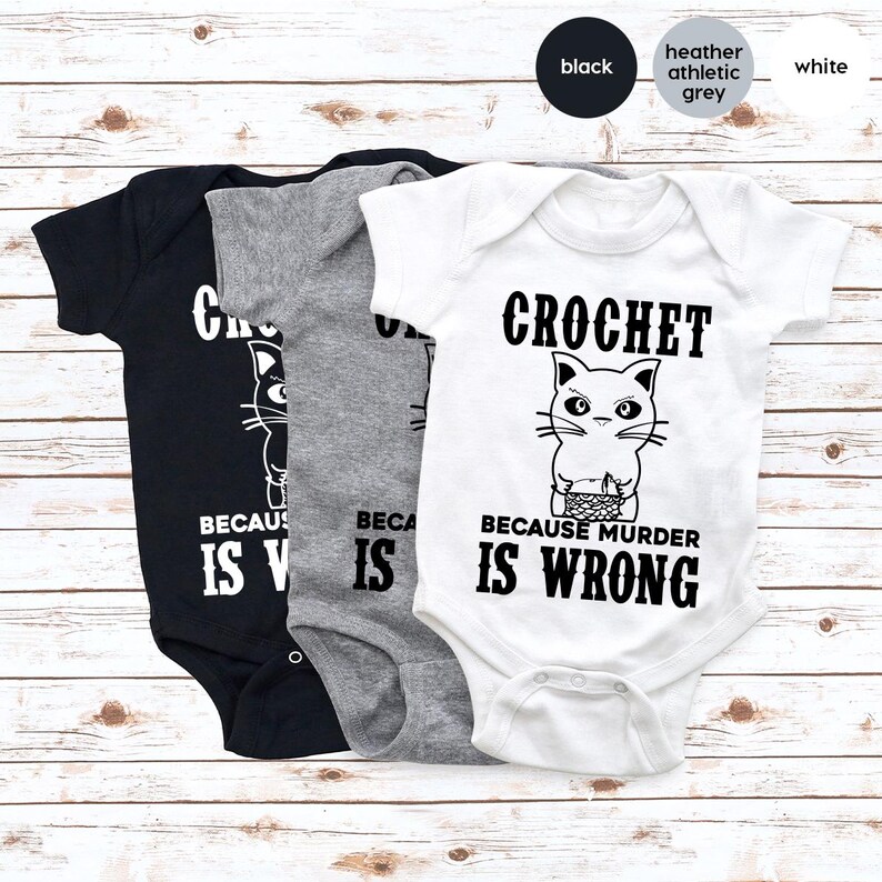 Crocheting T Shirt, Funny Quote Shirt, Crochet Lover Shirt, Crochet Because Murder Is Wrong Shirt,Gift For Crochet Lover afbeelding 6